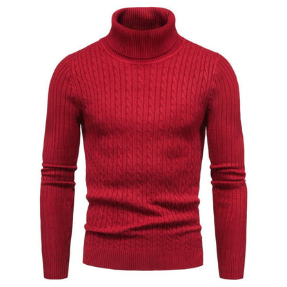Men's Turtleneck Sweater Cable Knit Elegant Fashion