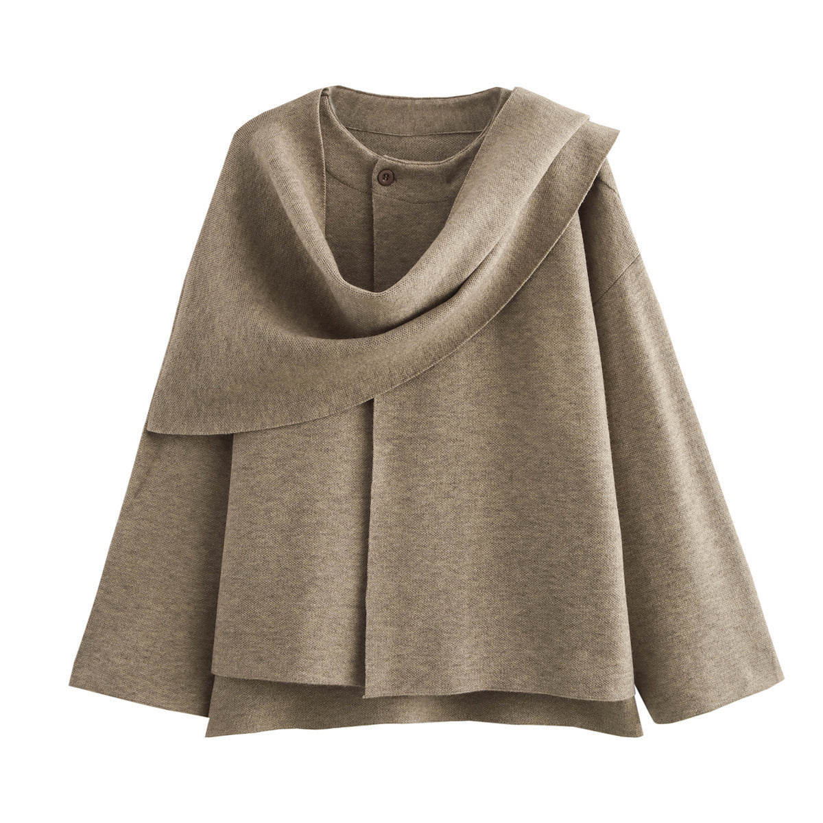 Women's Asymmetric Poncho Jacket Soft Fleece Wrap