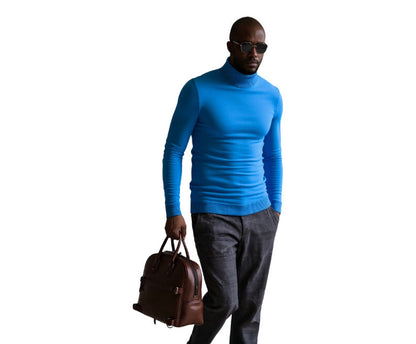 Men's Turtleneck Sweater Finely Structured Elegant Design