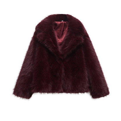 Women's Elegant Long Faux Fur Blazer