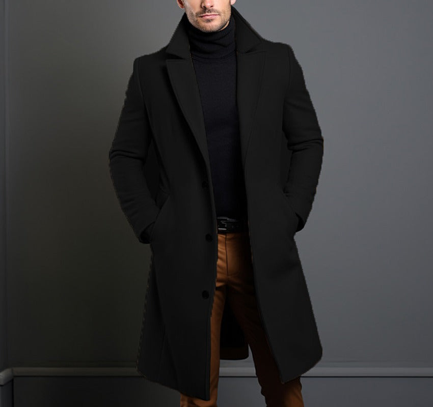 Men's Elegant Slim Modern Wool Coat