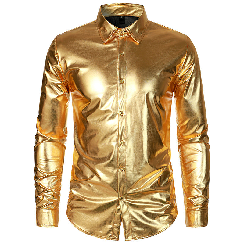 Men's Metallic Shirt Elegant Evening Wear