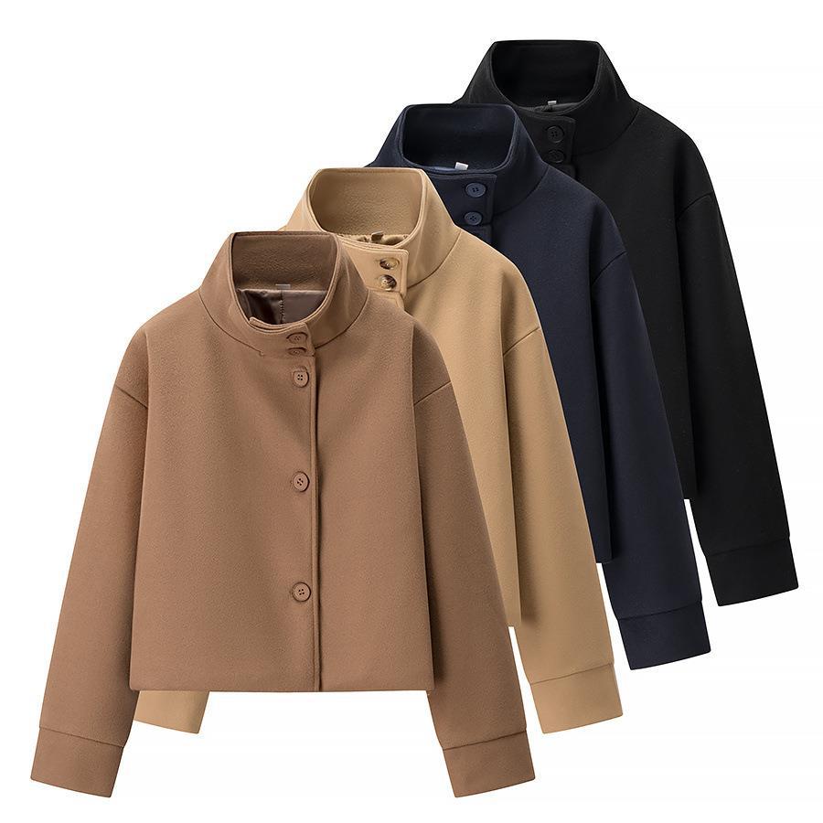 Damen Kurzjacke Elegant Stehkragen Modern - IdealeKleiden