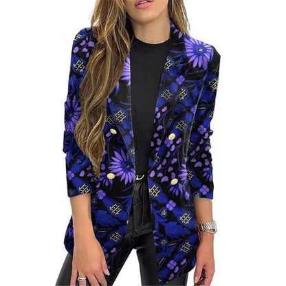 Women's Elegant Floral Blazer Summer Clothing