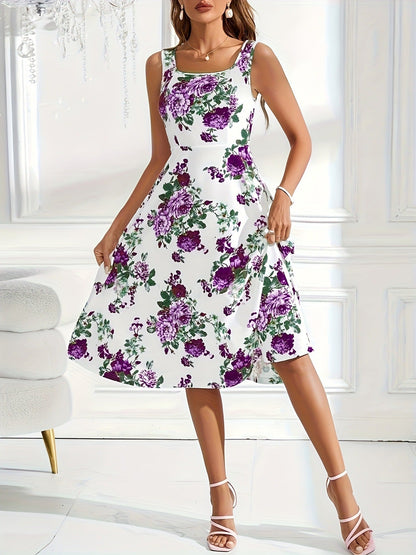 Women's Summer Dress Floral Print Flowy Elegant