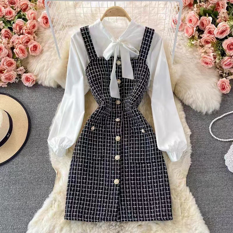 Elegant Women's A-Line Dress with Bow