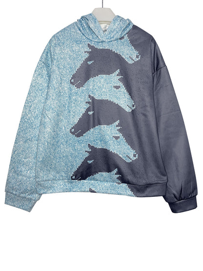 Women's Hoodie Horse Design Comfortable Oversized