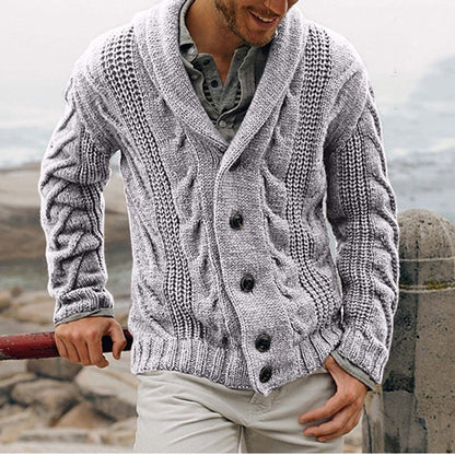 Herren Strickjacke Grobmuster Elegantes Design