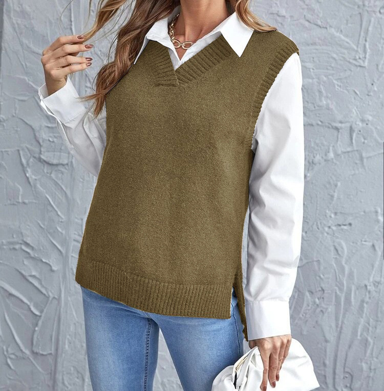 Women's Vest V-Neck Elegant Fashion