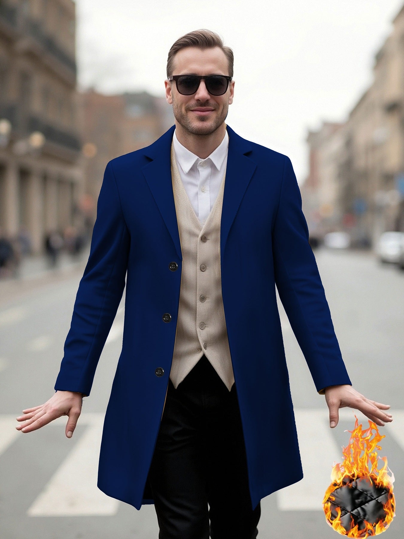 Men's Long Coat Elegant Modern Cut
