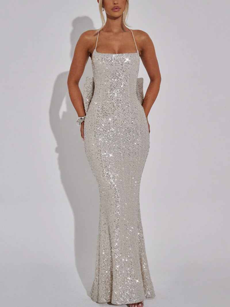 Women's Evening Dress Glitter Elegant Lace