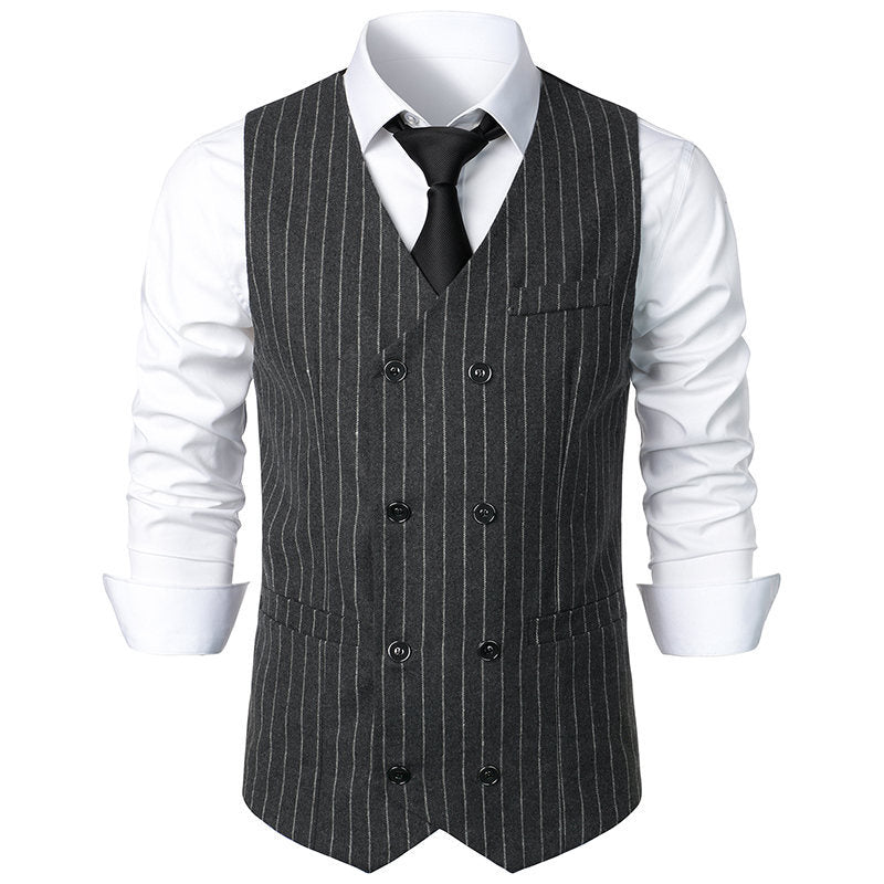 Men's Suit Vest Classic Stripe Design With Pockets