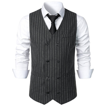 Men's Suit Vest Classic Stripe Design With Pockets