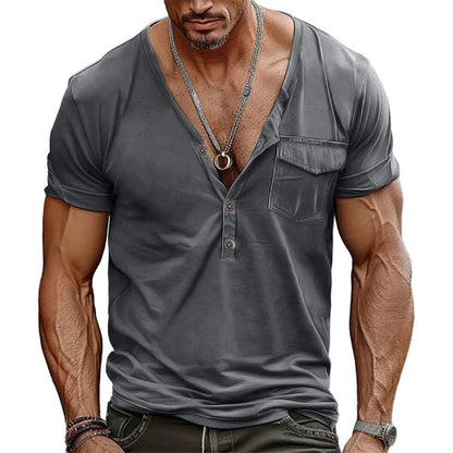 Men's T-Shirt Short Sleeve Modern Fit With Chest Pocket