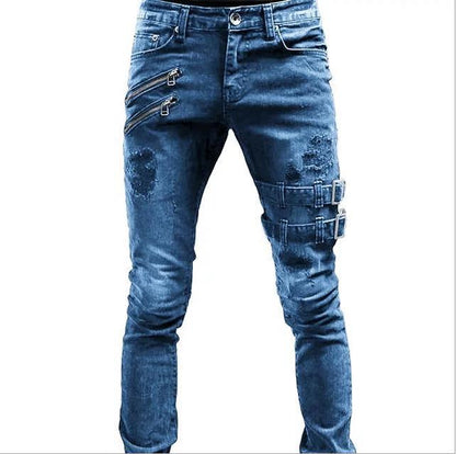 Men's Jeans Ripped Trendy Zipper
