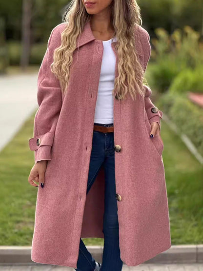 Women's Long Coat Wool Blend Comfortable