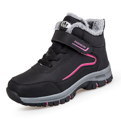 Women's Warm-Lined Hook and Loop Fastener Hiking Shoes