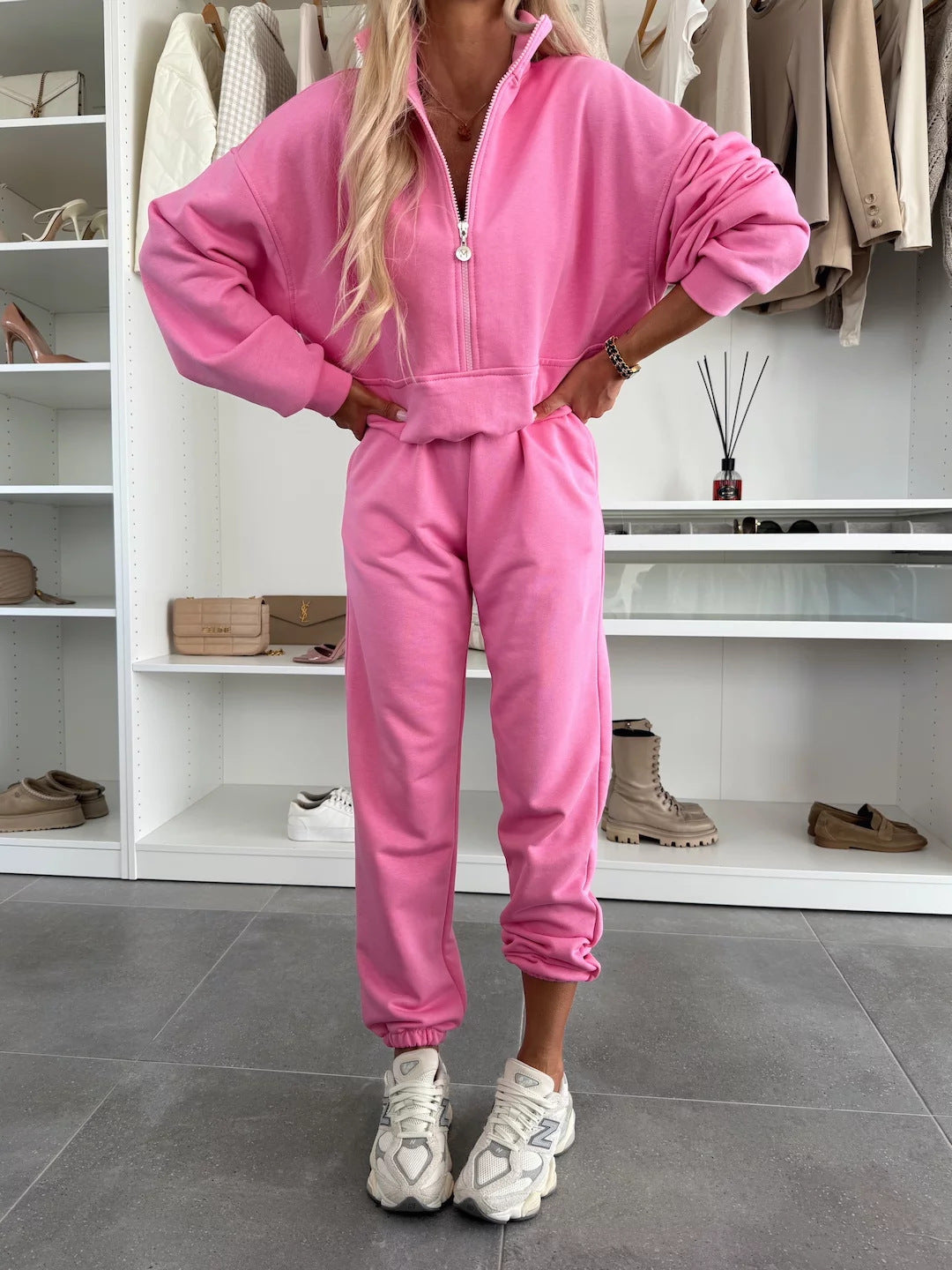 Women's Leisure Suit Comfortable High Collar Pockets