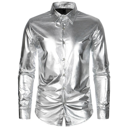 Men's Metallic Shirt Elegant Evening Wear