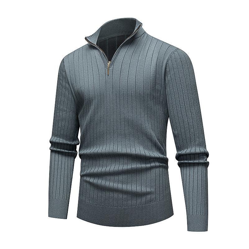 Men's Knitted Jumper Modern Stand-Up Collar Zipper Quality