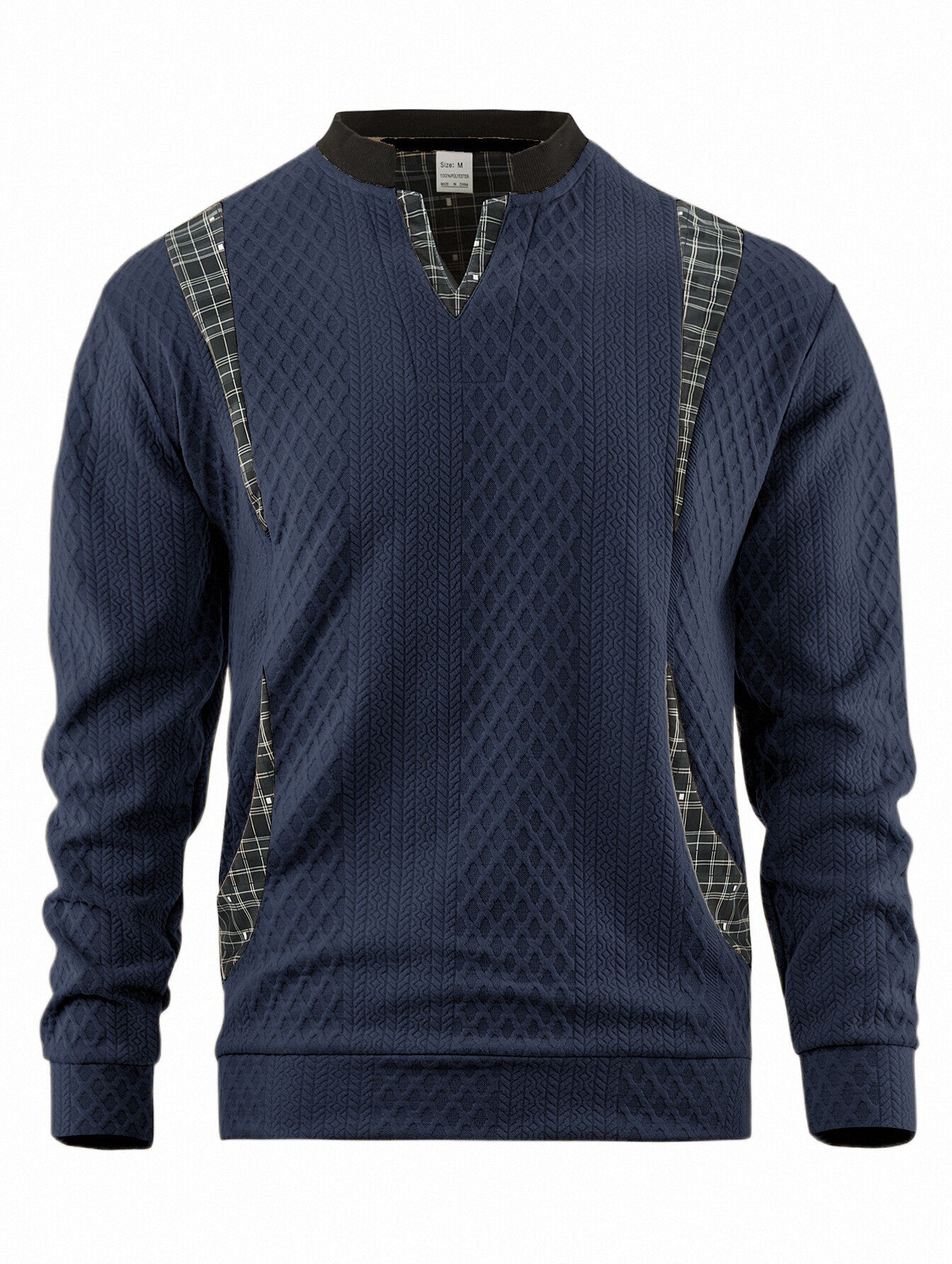 Men's Knitted Sweater Modern Plaid Pattern Elegant Design