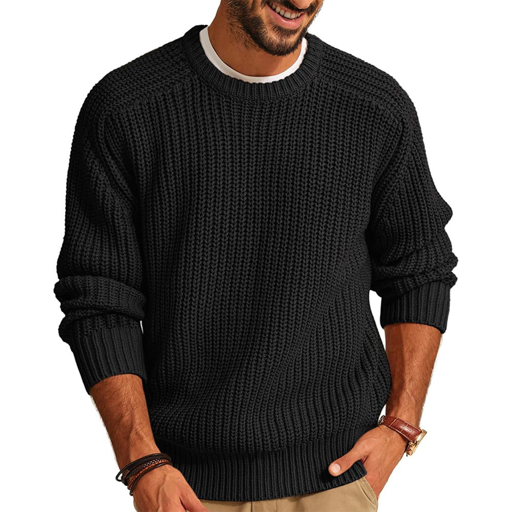 Men's Chunky Knit Sweater Comfortable Raglan Sleeves