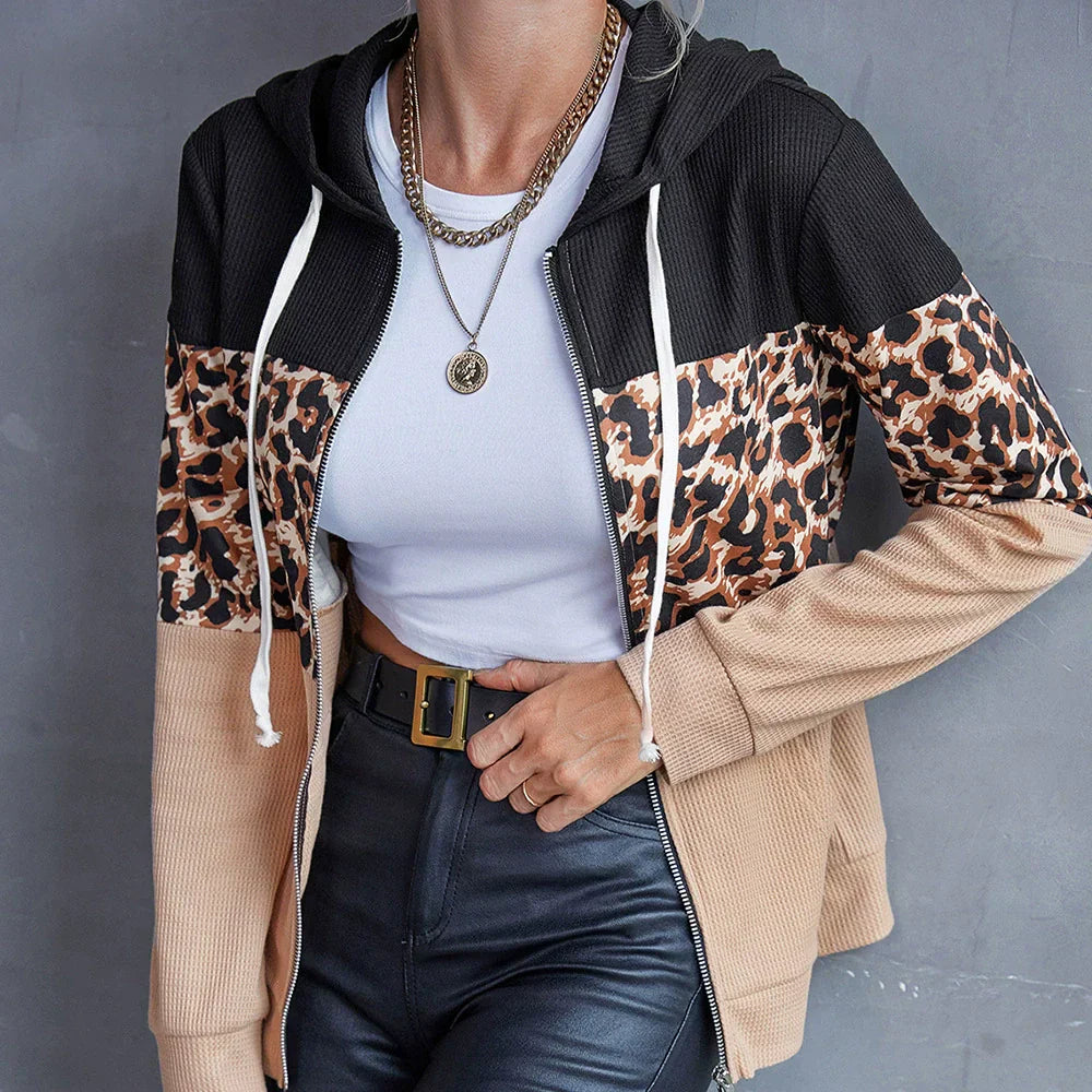 Hoodie Oversized Patchwork Design Zipper