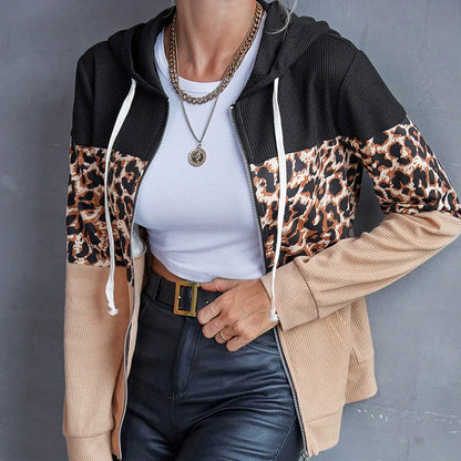 Hoodie Oversized Patchwork Design Zipper
