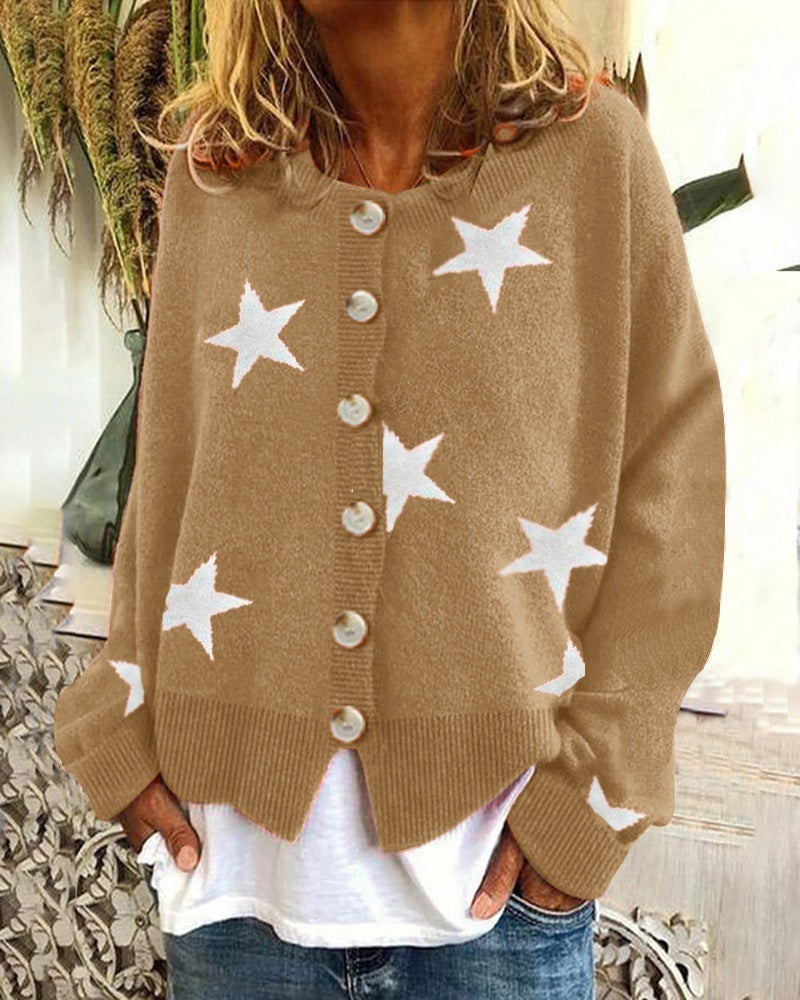 Women's Cardigan Star Pattern Chic Trendy