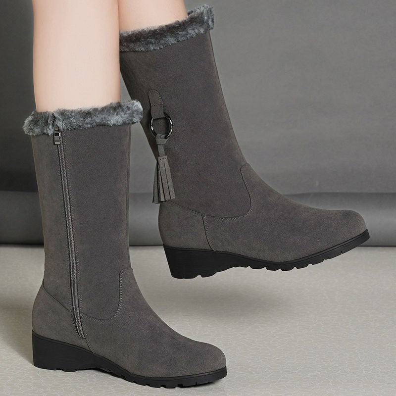 Boots Suede look Calf-high Low heel