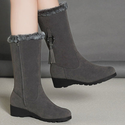 Boots Suede look Calf-high Low heel