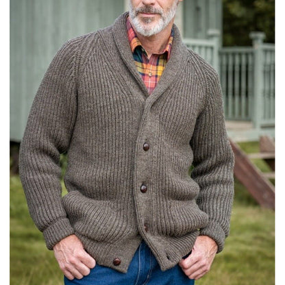 Men's Chunky Knit V-Neck Cardigan