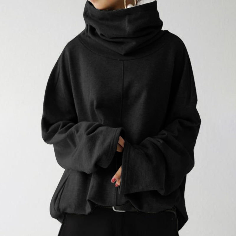 Trendy Solid Color Turtleneck Sweater