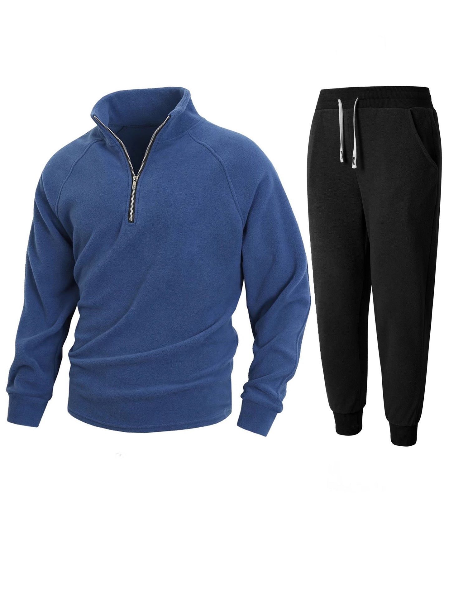 Men's Fleece Tracksuit Comfortable Mid-Length Zipper