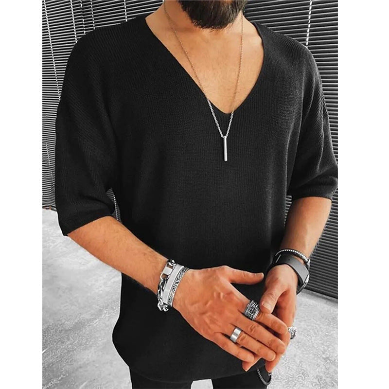 Herren Oversized V-Ausschnitt Pullover Modern Stil