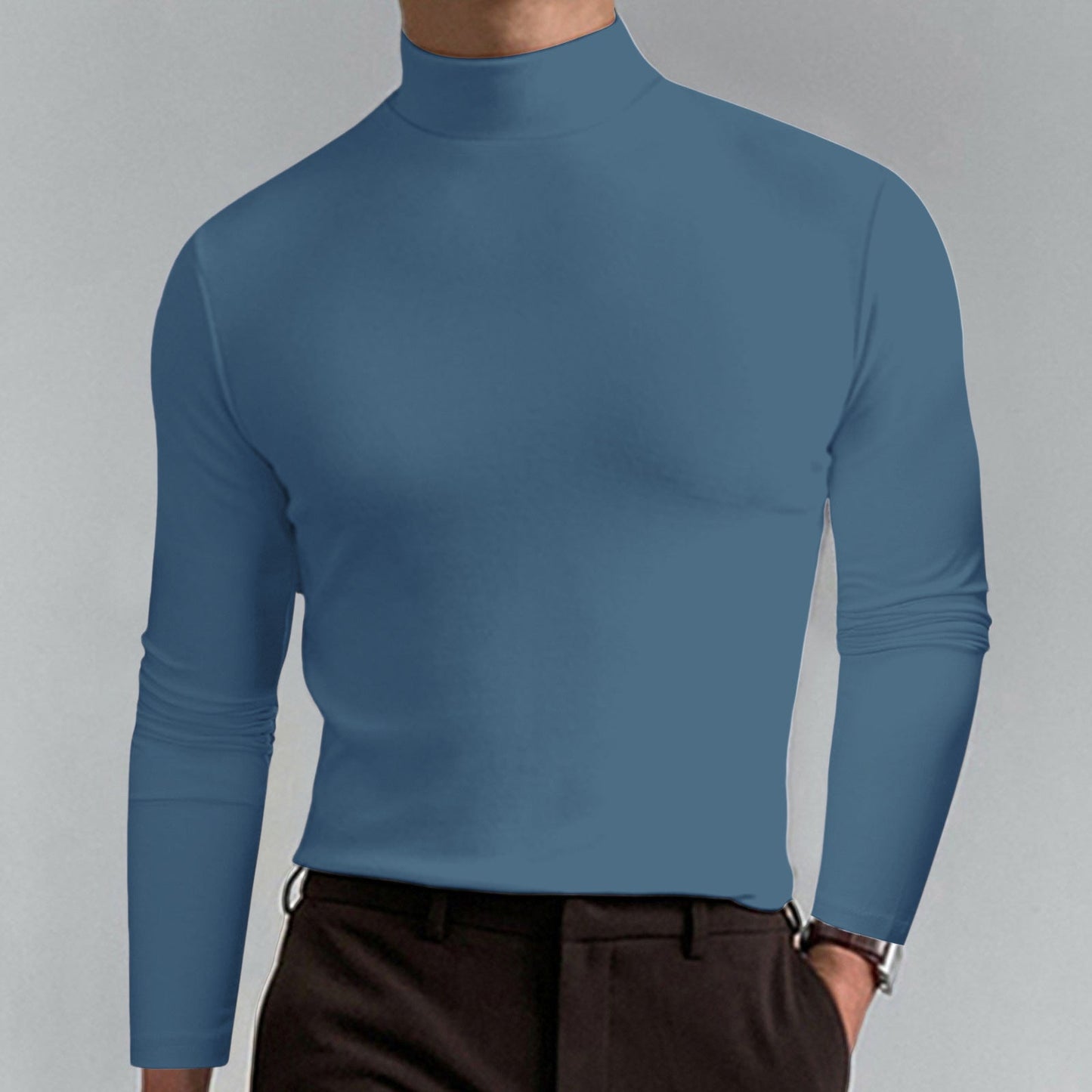 Men's Fine Cotton Turtleneck Sweater Elegant Design