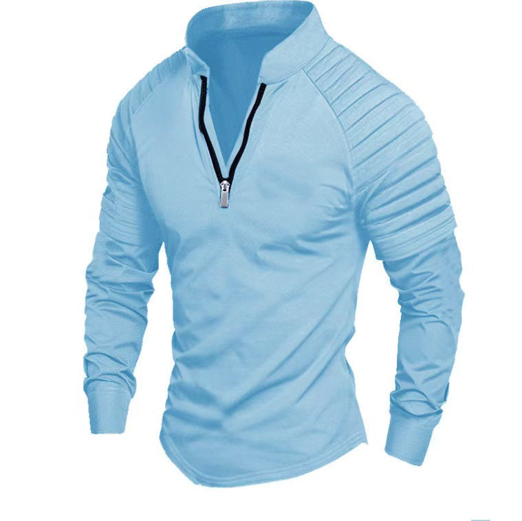 Men's Long-Sleeve Sporty Functional Zip-Up Shirt