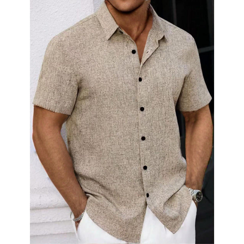 Men's Short-Sleeve Shirt Textured Modern Design