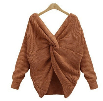 Women's Elegant V-Neck Knitted Sweater
