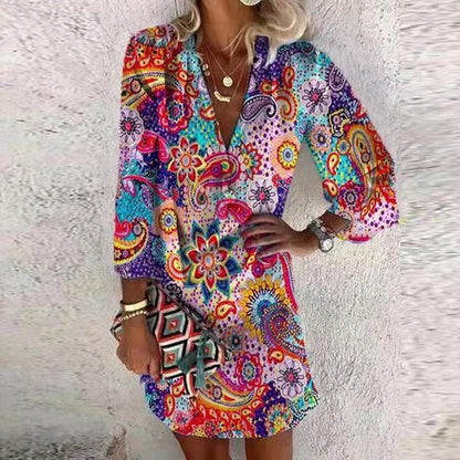 Women's Summer Dress Paisley Pattern Elegant