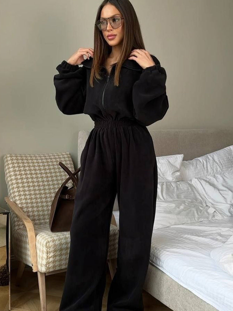 Women's Fleece Jumpsuit Comfortable Stylish