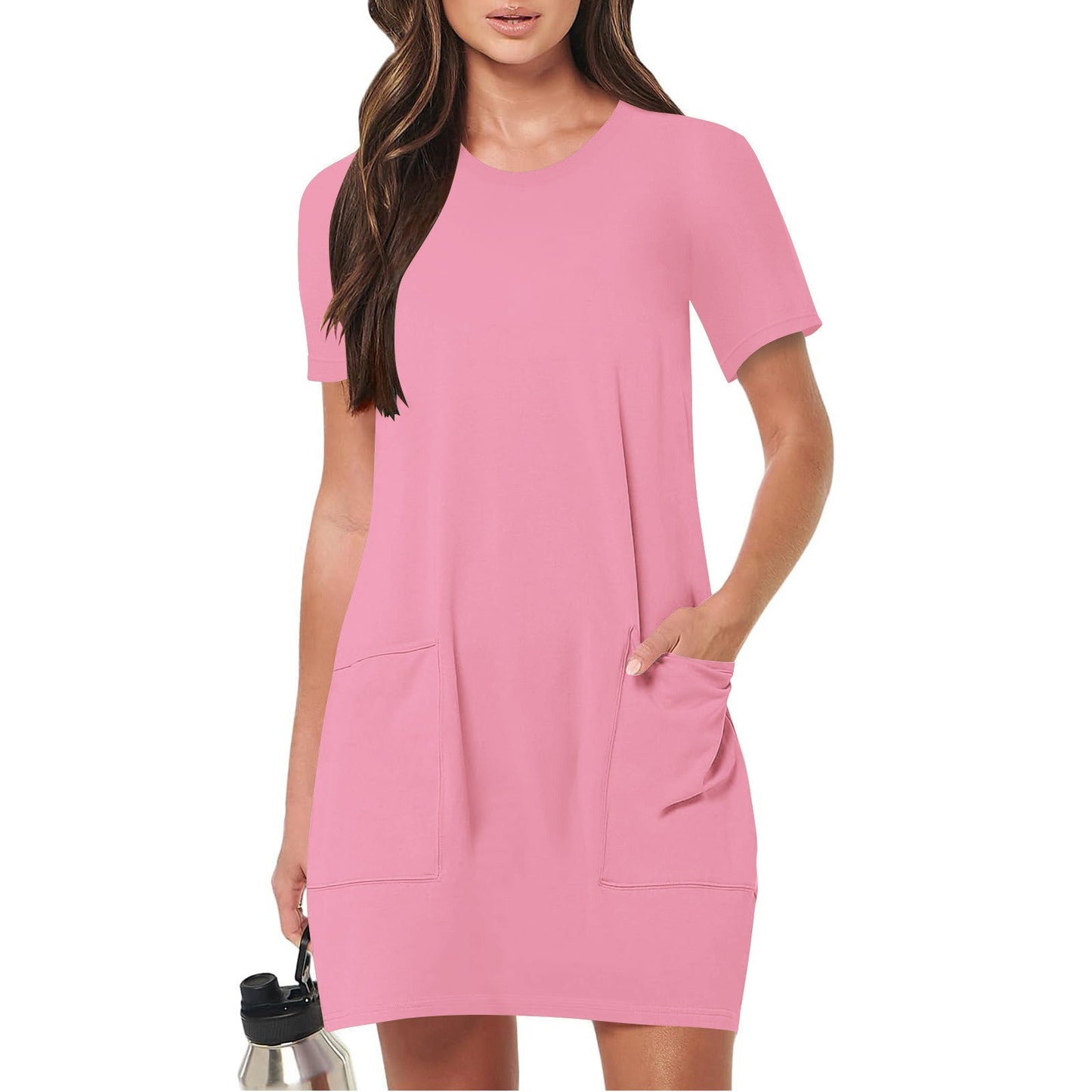 Damen Leichtes Sommerkleid mit Taschen
