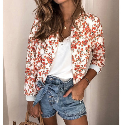 Fashionable Floral Jacket Elegant Women