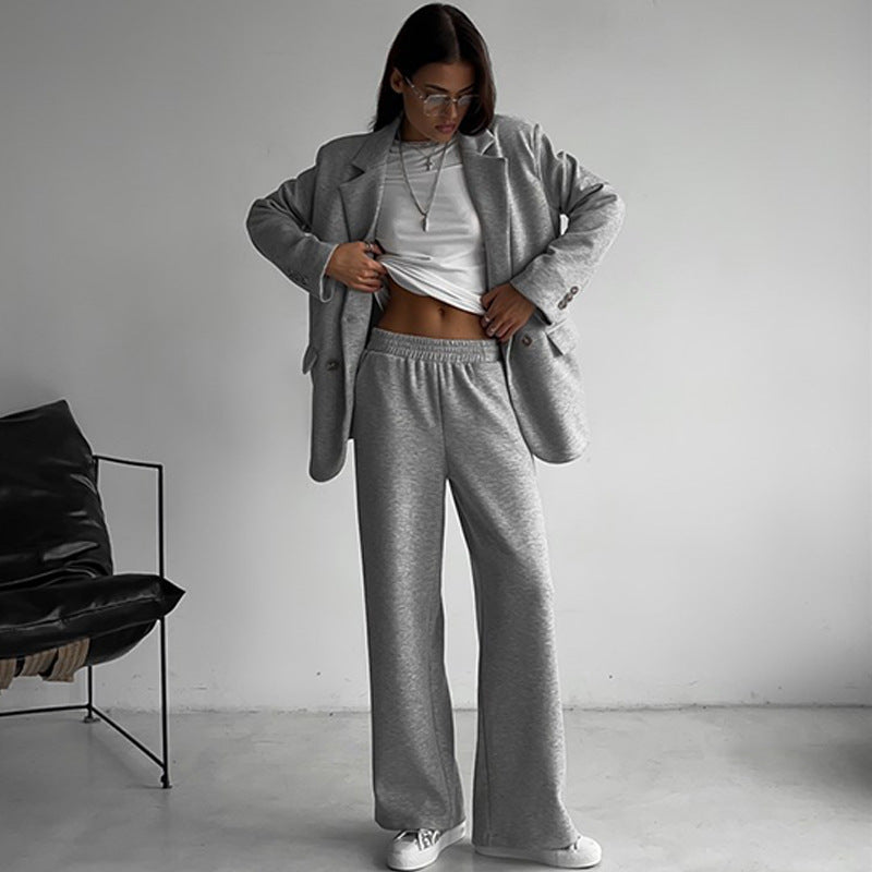 Women's Two-Piece Set Oversized Blazer Trousers Modern Chic