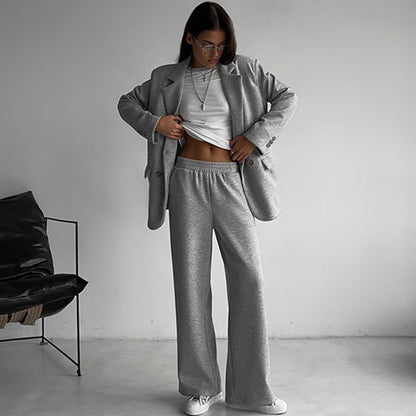 Women's Two-Piece Set Oversized Blazer Trousers Modern Chic