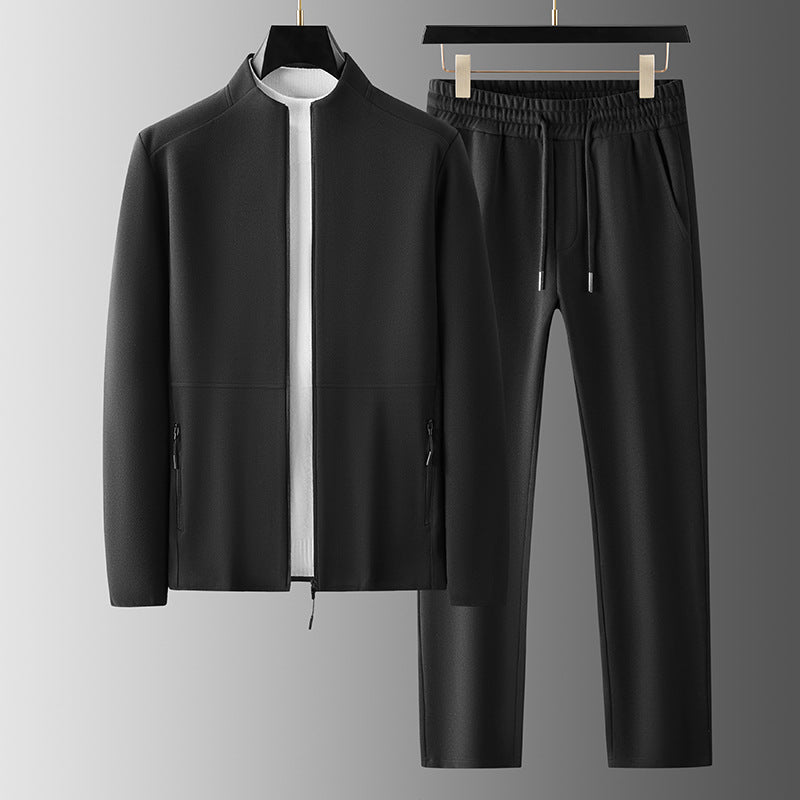 Sporty Training Jacket with High Collar, Elastic