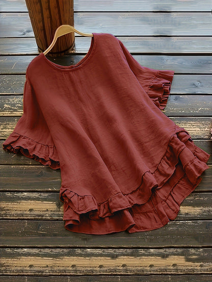 Women's Top Casual Ruffle Detail Loose Fit
