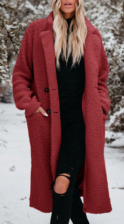 Women's Long Cozy Winter Teddy Jacket