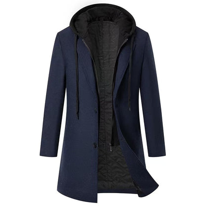Women's Stylish Long Jacket Detachable Hood Trendy Lining
