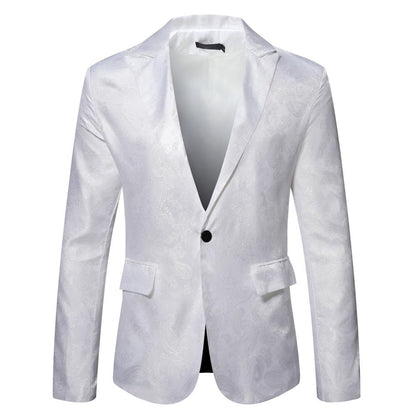 Men's Paisley Pattern Blazer Elegant Slim Fit
